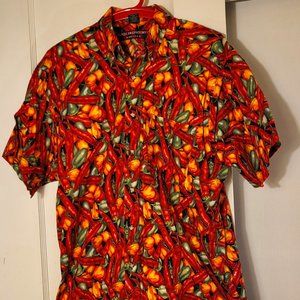 🏷= $1 Vintage Chili Pepper Short Sleeve Button Down